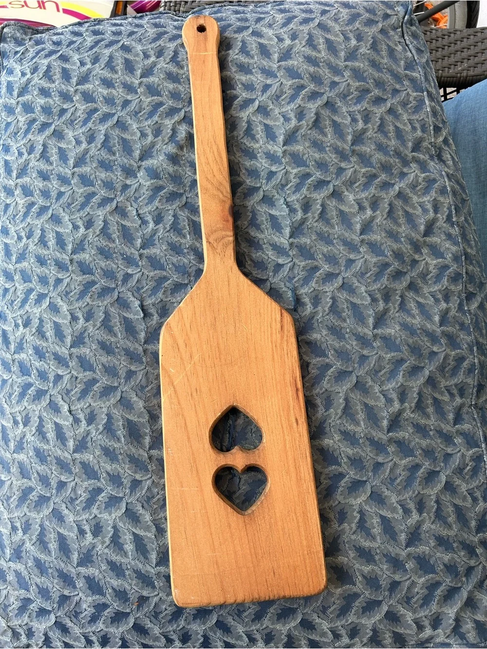 Vintage Decor Crafted Wooden Butter Paddle with Heart Cutout